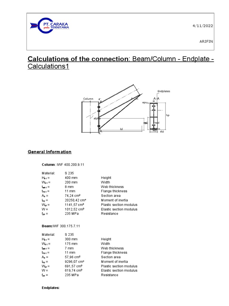 Sambungan Rafter Kolom | PDF | Bending | Beam (Structure)