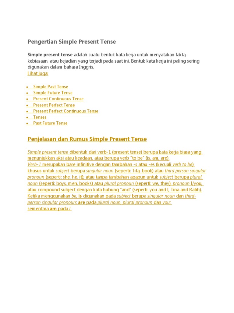 Pengertian simple present tense pdf