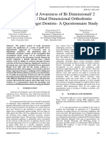 Knowledge and Awareness of Bi Dimensional 2 Dimensional Dual Dimensional Orthodontic Archwires Amongst Dentists - A Questionnaire Study