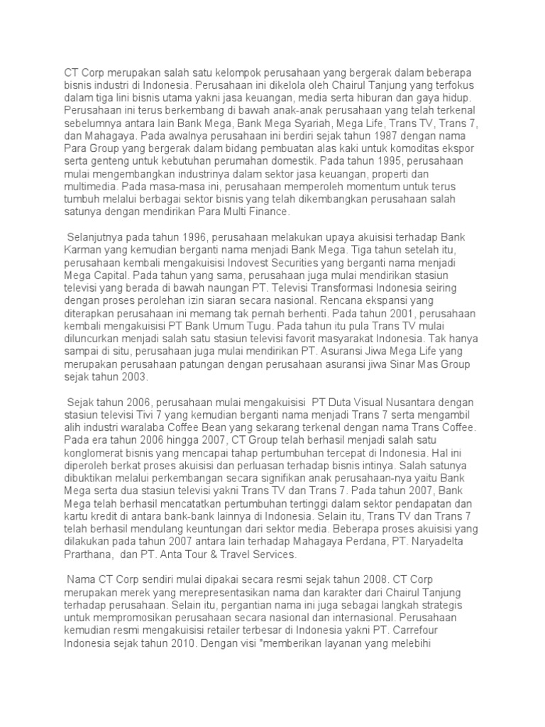 CT Corp dan CT ARSA Foundation | PDF