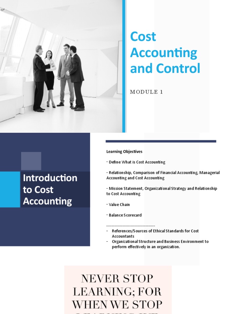 Introduction To Cost Accounting PDF Accounting Strategic Management