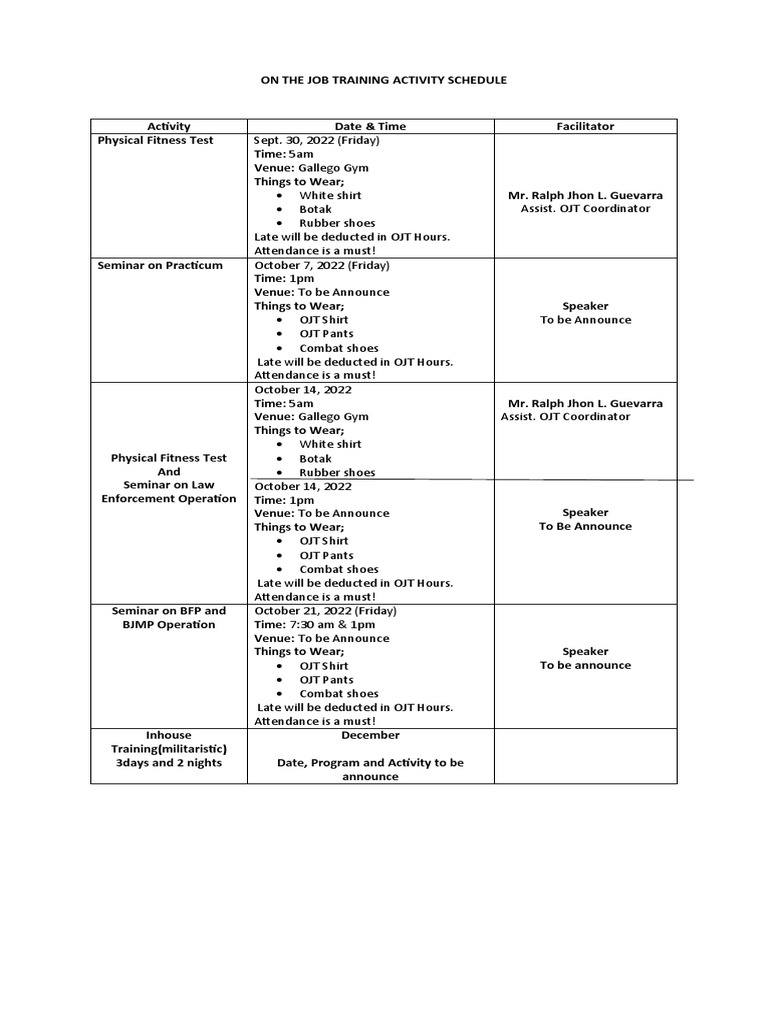on-the-job-training-activity-schedule-pdf