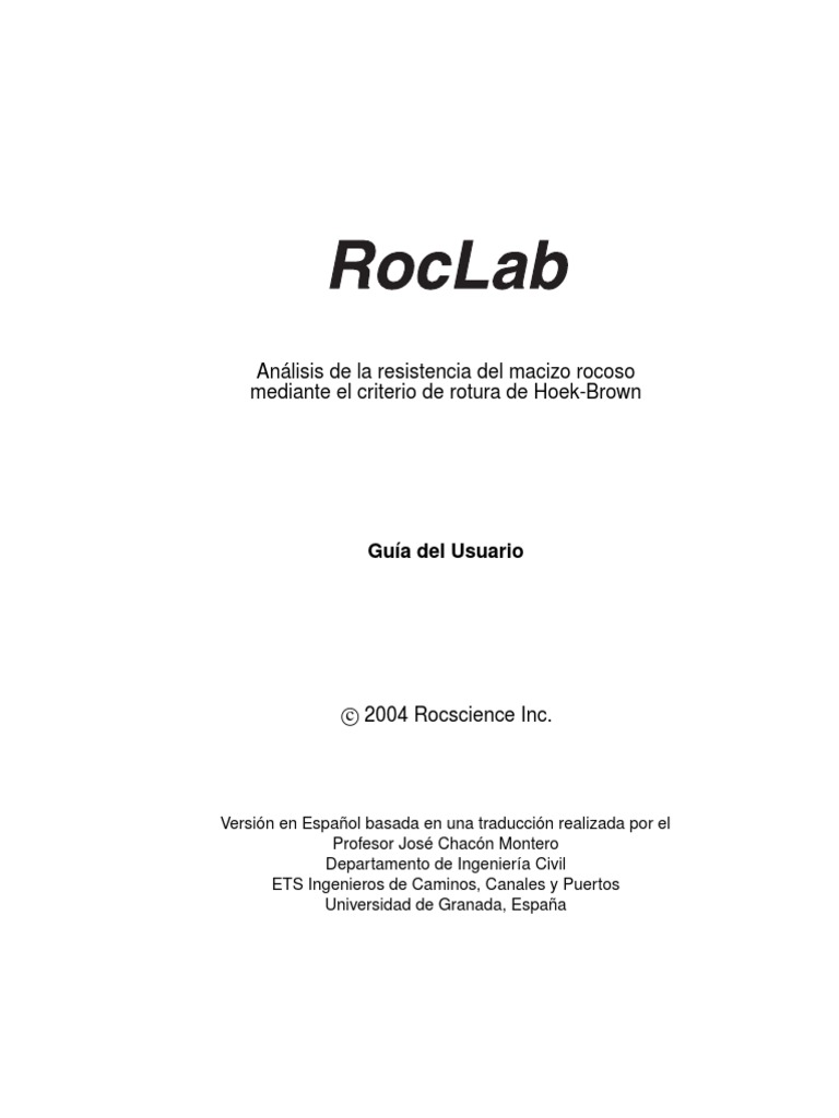 Guía de Uso de RocLab para Análisis Geotécnico | PDF | Microsoft Excel ...