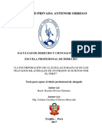 Rep Dere Ramiro - Rivera Incorporación - Cláusulas.paraguas - Tratados.bilaterales - Inversión.suscritos - Perú
