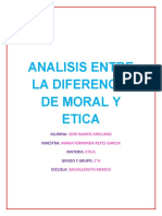 Analisis Entre La Diferencia de Moral y Etica