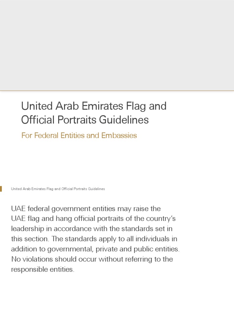 United Arab Emirates Flag and Official Portraits Guidelines For
