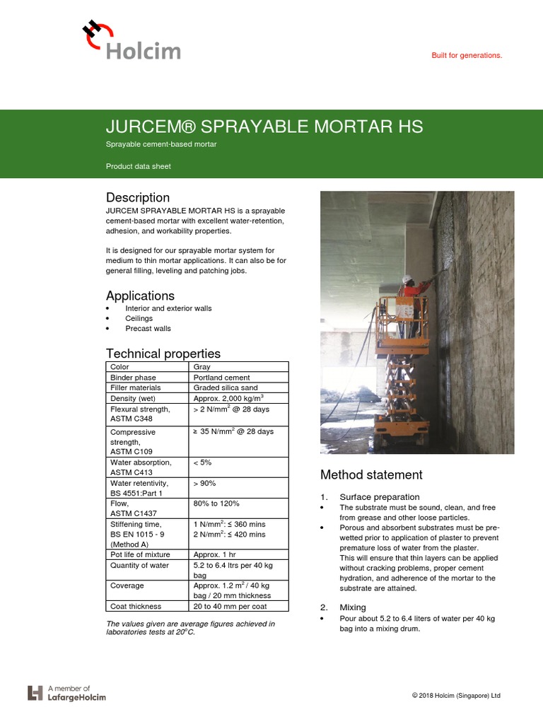 Sprayable Mortar HS June18 R1 | PDF