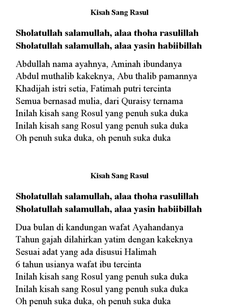 Kisah Sang Rasul (Lirik) | PDF