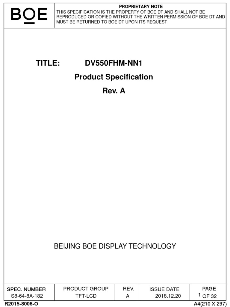Dv550fhm nn1 product specification pdf