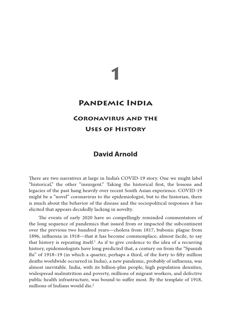 Coronavirus and The Uses of History - David Arnold | PDF | Pandemic ...