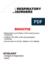Upper Respiratory Disorders: Rhinitis and Sinusitis