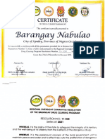 Brgy. Nabulao - Drug Cleared Cert.