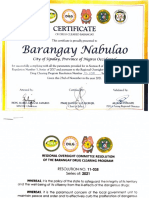 Drug-Cleared Barangay Certificate