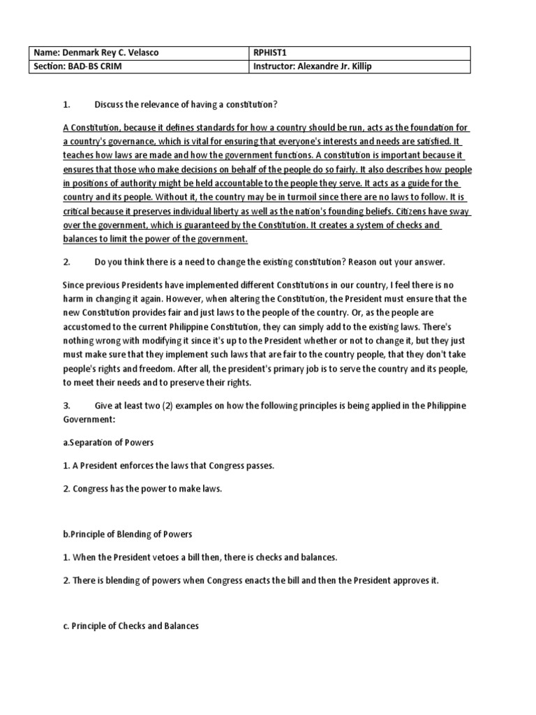 Relevance of having a constitution pdf
