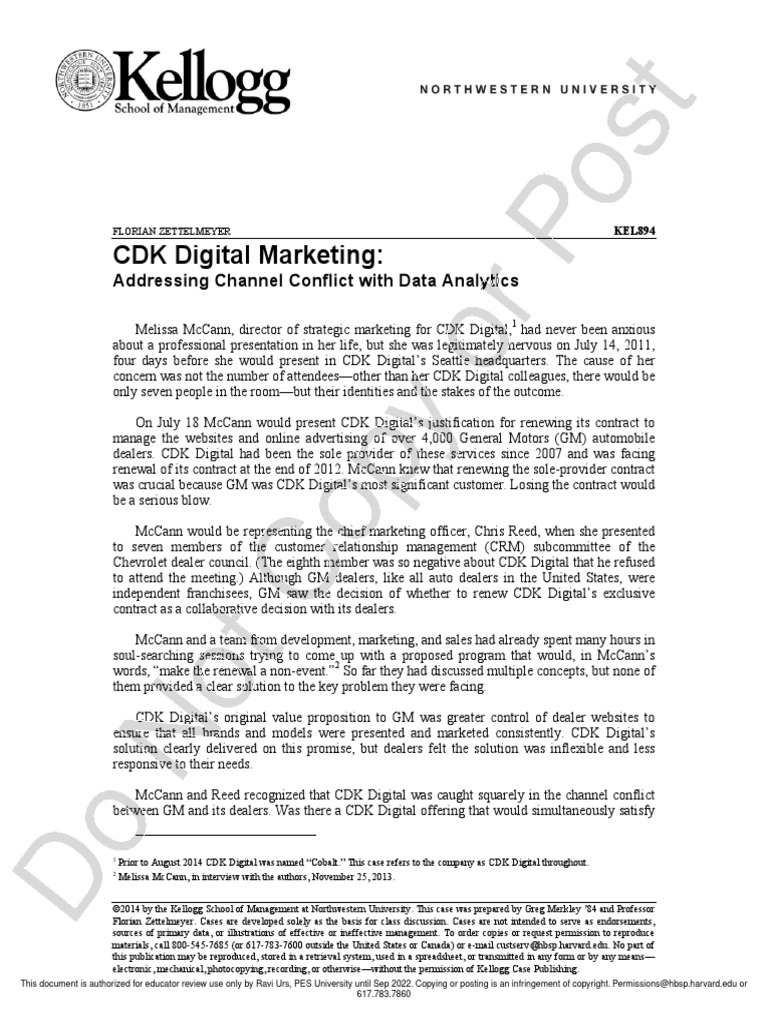 CDK Digital Marketing - Addressing Channel Conflict With Data Analytics ...