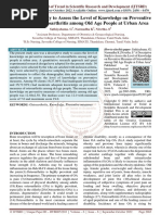 A Descriptive Study To Assess The Level of Knowledge On Preventive Measures of Osteoarthritis Among Old Age People at Urban Area