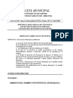 ORDENANAZA Convivencia Ciudadana MUNICIPIO GUAICAIPURO Estado Miranda