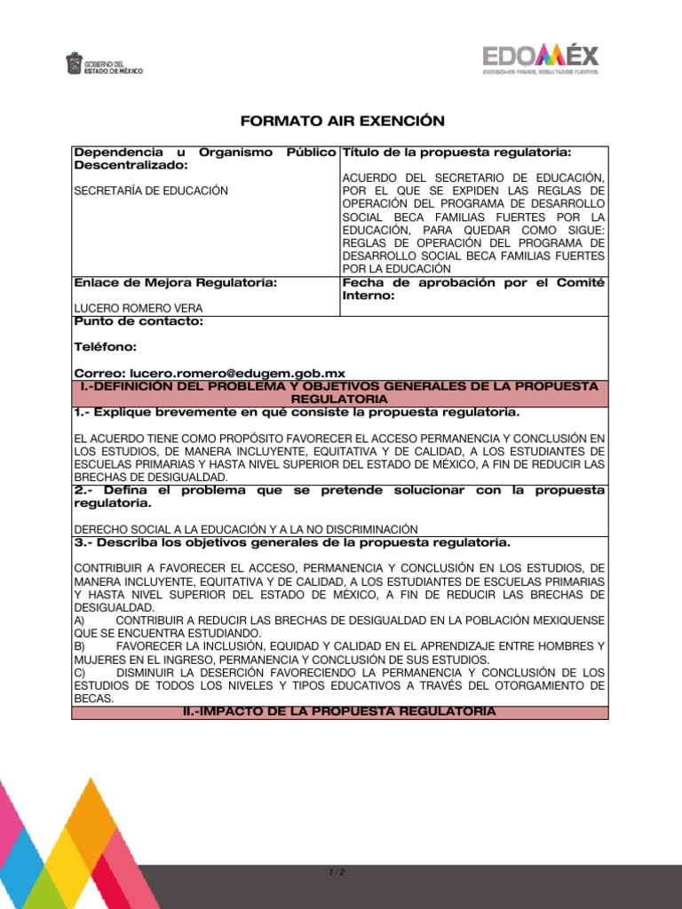 Formato AIR Exencion | PDF
