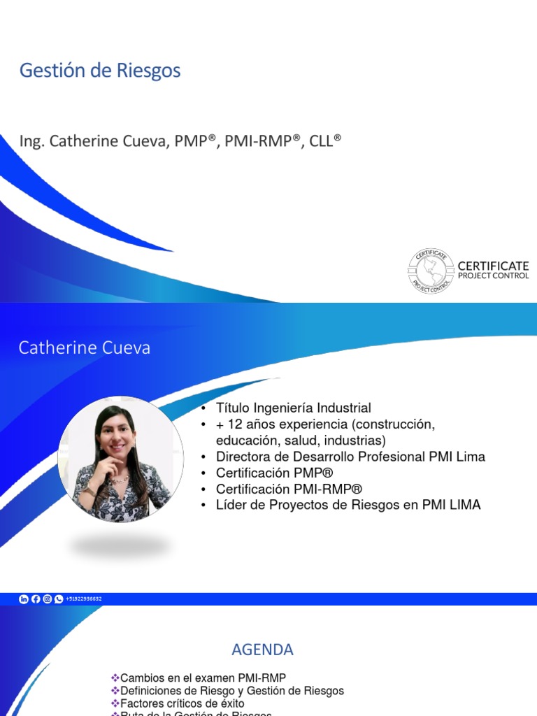 Presentación PMI - RMP | PDF | Business | Probabilidad