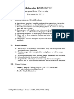 Guidelines - Badminton Intramurals 2022
