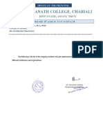 Placement of Outgoing Students