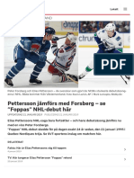 Pettersson Jämförs Med Forsberg - Se "Foppas" NHL-debut Här - SVT Nyheter