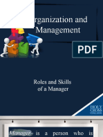 Org and MGT Function Roles Skills of A Manager