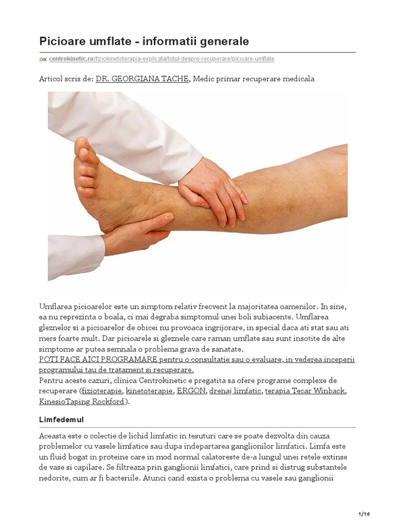 Centrokinetic - Ro-Picioare Umflate - Informatii Generale | PDF