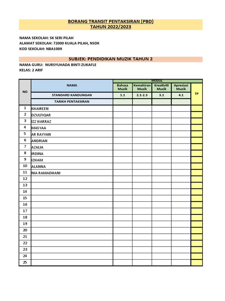 Rekod Transit MZ THN 2 | PDF