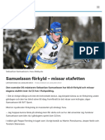 Samuelsson Förkyld - Missar Stafetten - SVT Sport