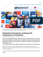 Sebastian Samuelsson Anklagas För Trakasserier Av Ryssland - SVT Sport