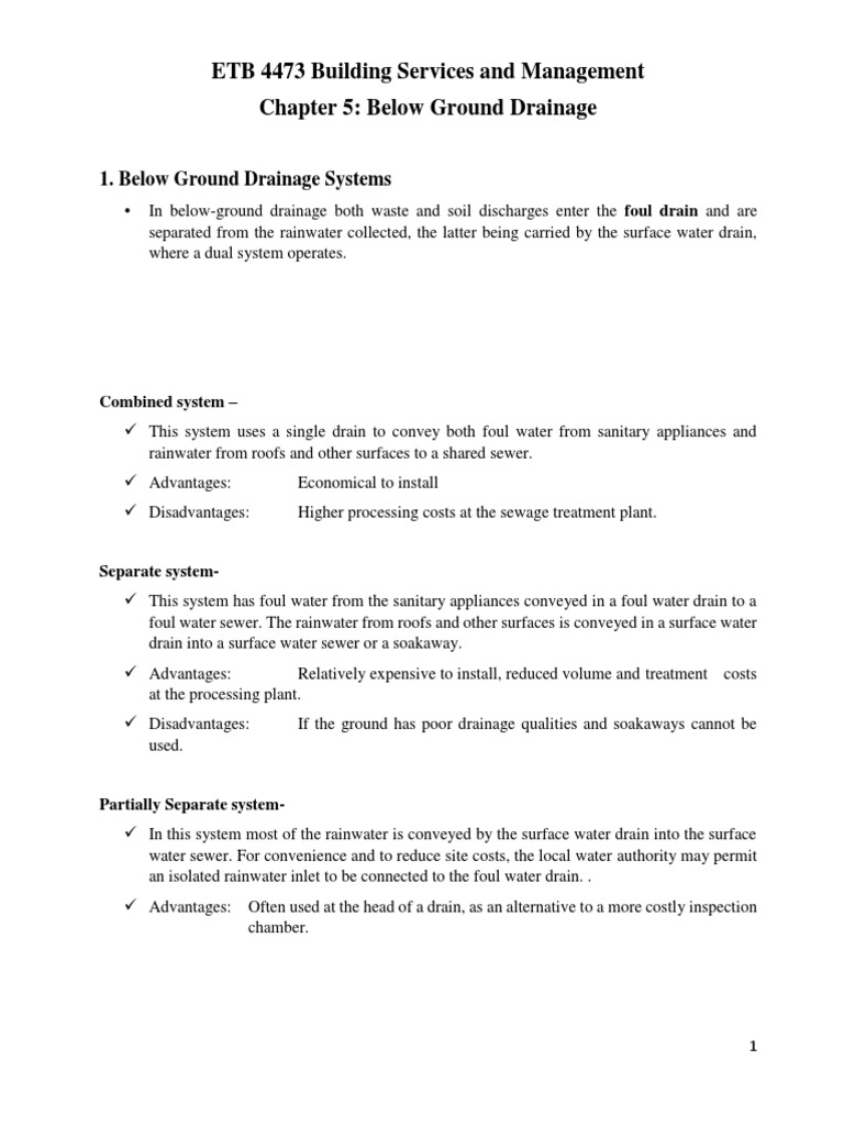 Below Ground Drainage Systems Explained | PDF | Storm Drain | Sanitary ...