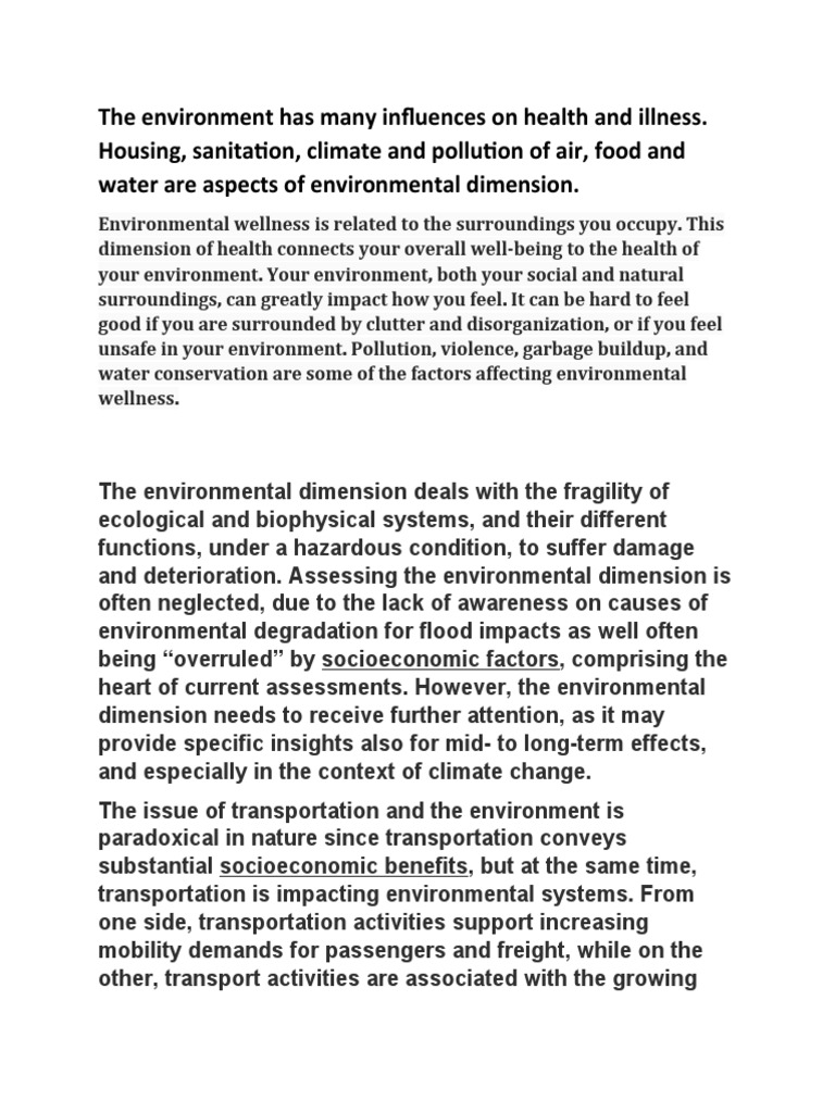 Environmental Dimension | PDF | Pollution | Natural Environment