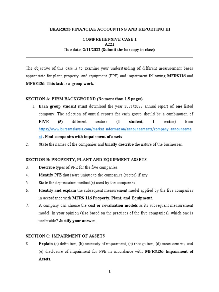 Comprehensive Case 1 BKAR3033 A221 | PDF | Economies | Business