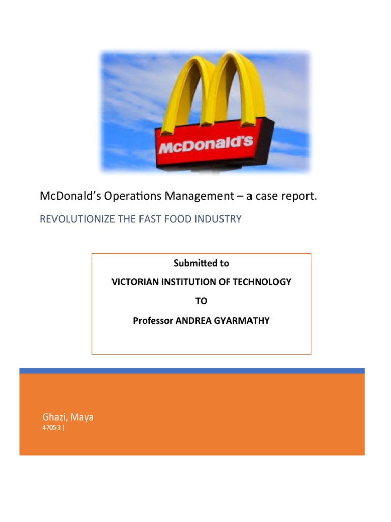McDonald OPERATION PLAN FIRST DRAFT | PDF