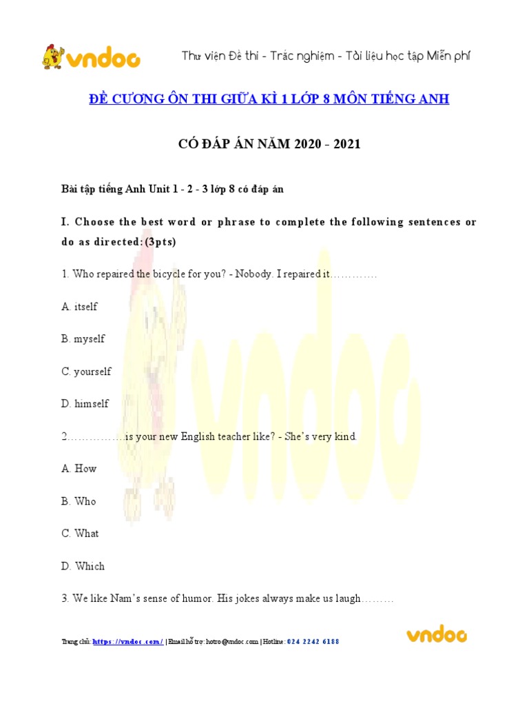 Bai tap tieng anh lop 8 unit 1 2 3 pdf