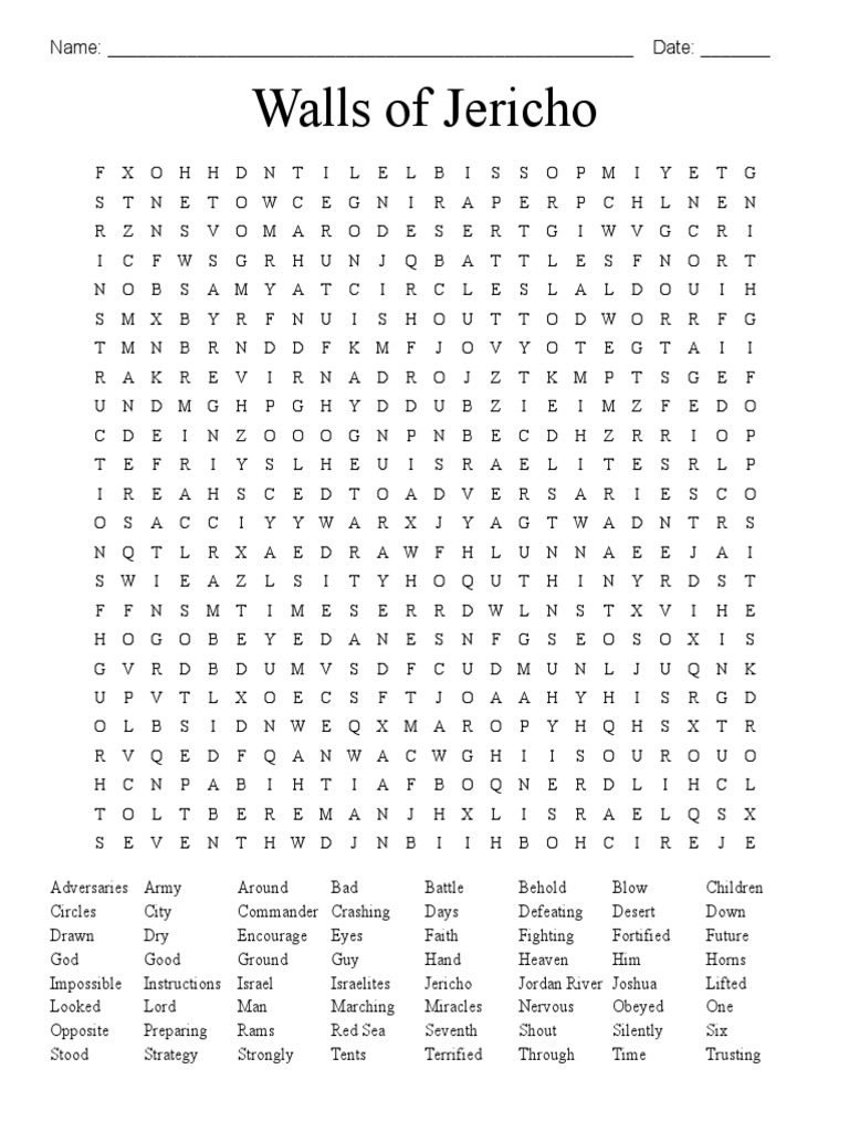 The Walls of Jericho Falls Down C2 Activity PDF Joshua 1st