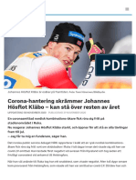 Corona-Hantering Skrämmer Johannes Hösflot Kläbo - Kan Stå Över Resten Av Året - SVT Sport