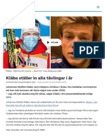 Kläbo Ställer in Alla Tävlingar I År - SVT Sport