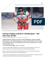 Iversen Hoppar Också Av Världscupen - Kör Inte Tour de Ski - SVT Sport