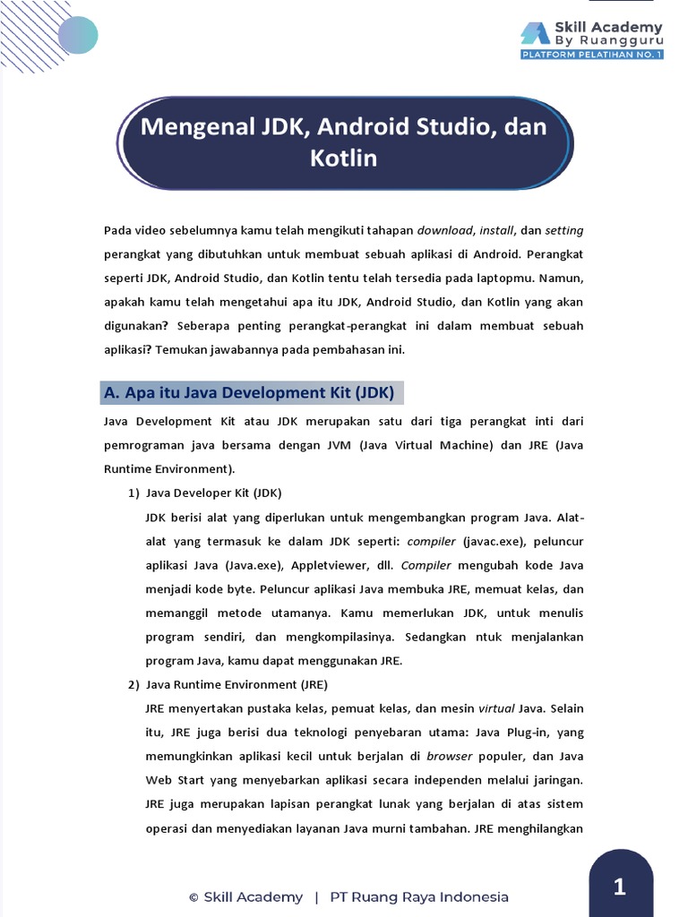 JDK dan Android Studio untuk Pemula | PDF