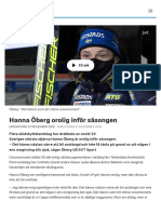 Hanna Öberg Orolig Inför Säsongen - SVT Sport