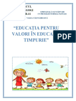 Referat Educatia Pentru Valori in Educatia Timpurie