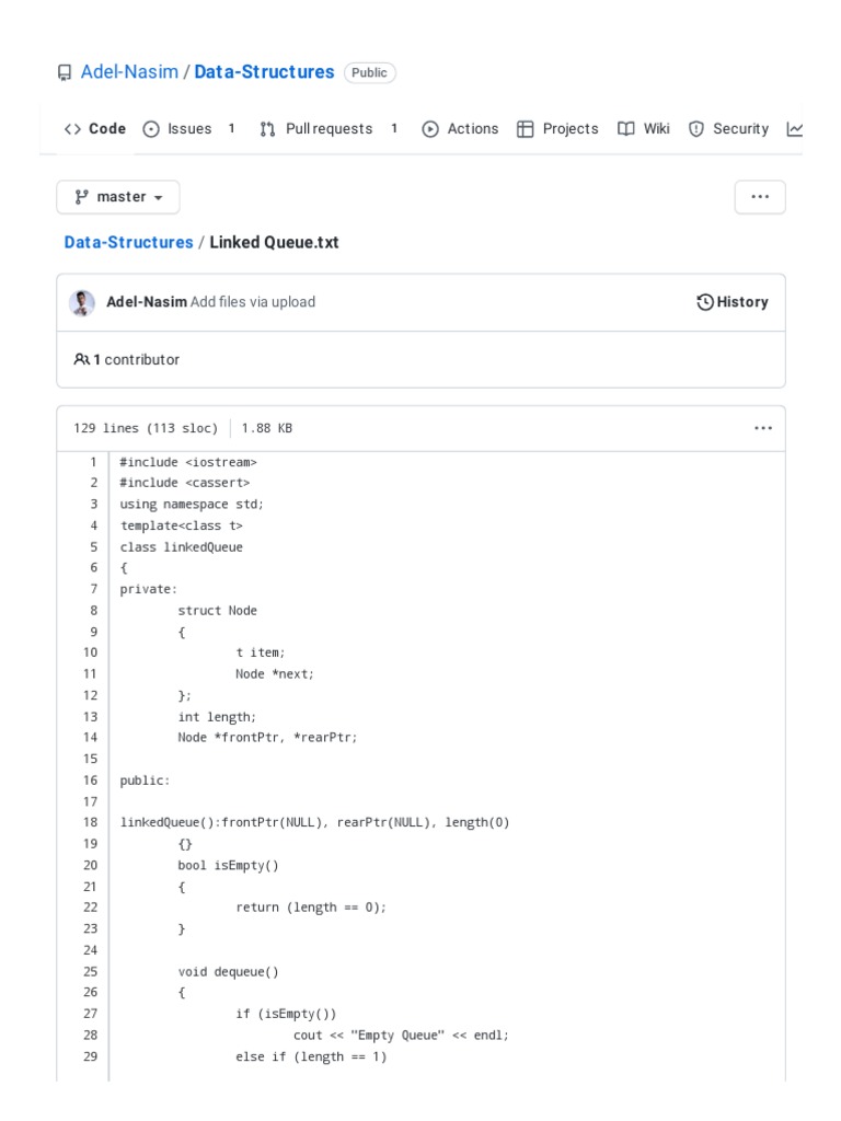 Linked Queue Implementation in C++ | PDF | Queue (Abstract Data Type ...
