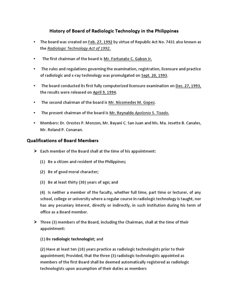 History of Radiologic Technology Board | PDF | Radiology | Imaging