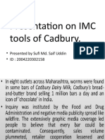 Presentation On IMC Tools of Cadbury.: - Presented by Sufi Md. Saif Uddin - ID: 2004220302158