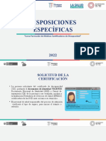 Disposiciones Especificas