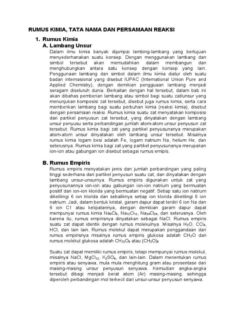 Rumus Kimia | PDF