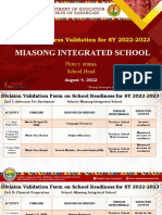 School Readiness Validation for SY 2022-2023