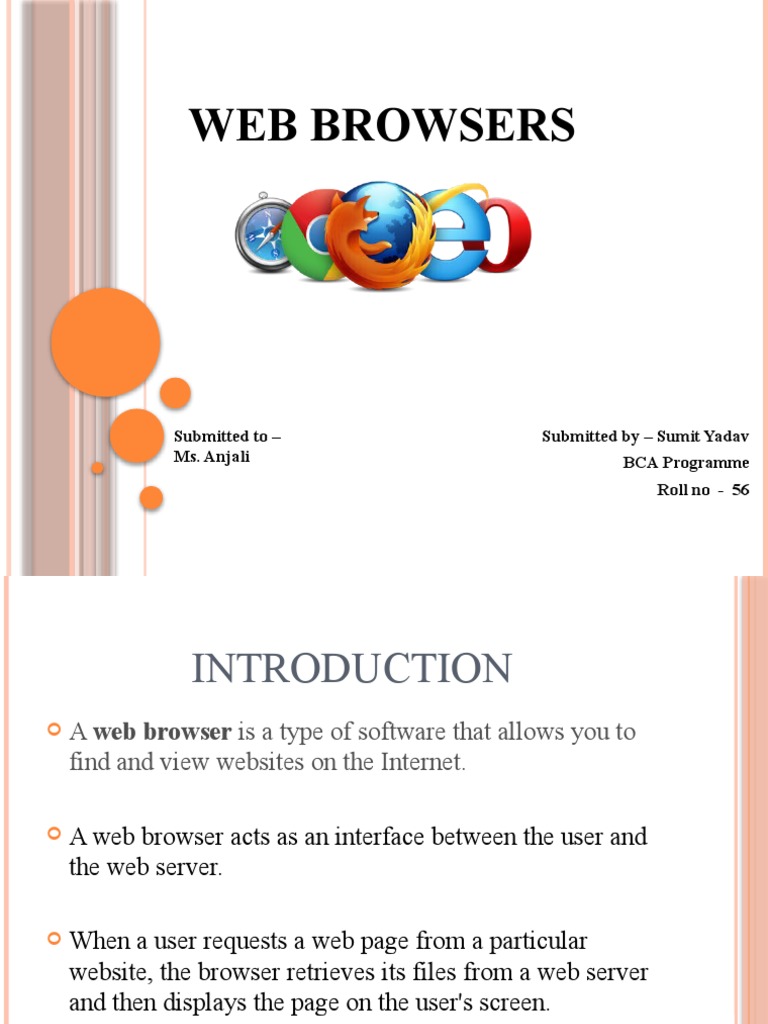WEB BROWSERS PPT Main | PDF | World Wide Web | Internet & Web